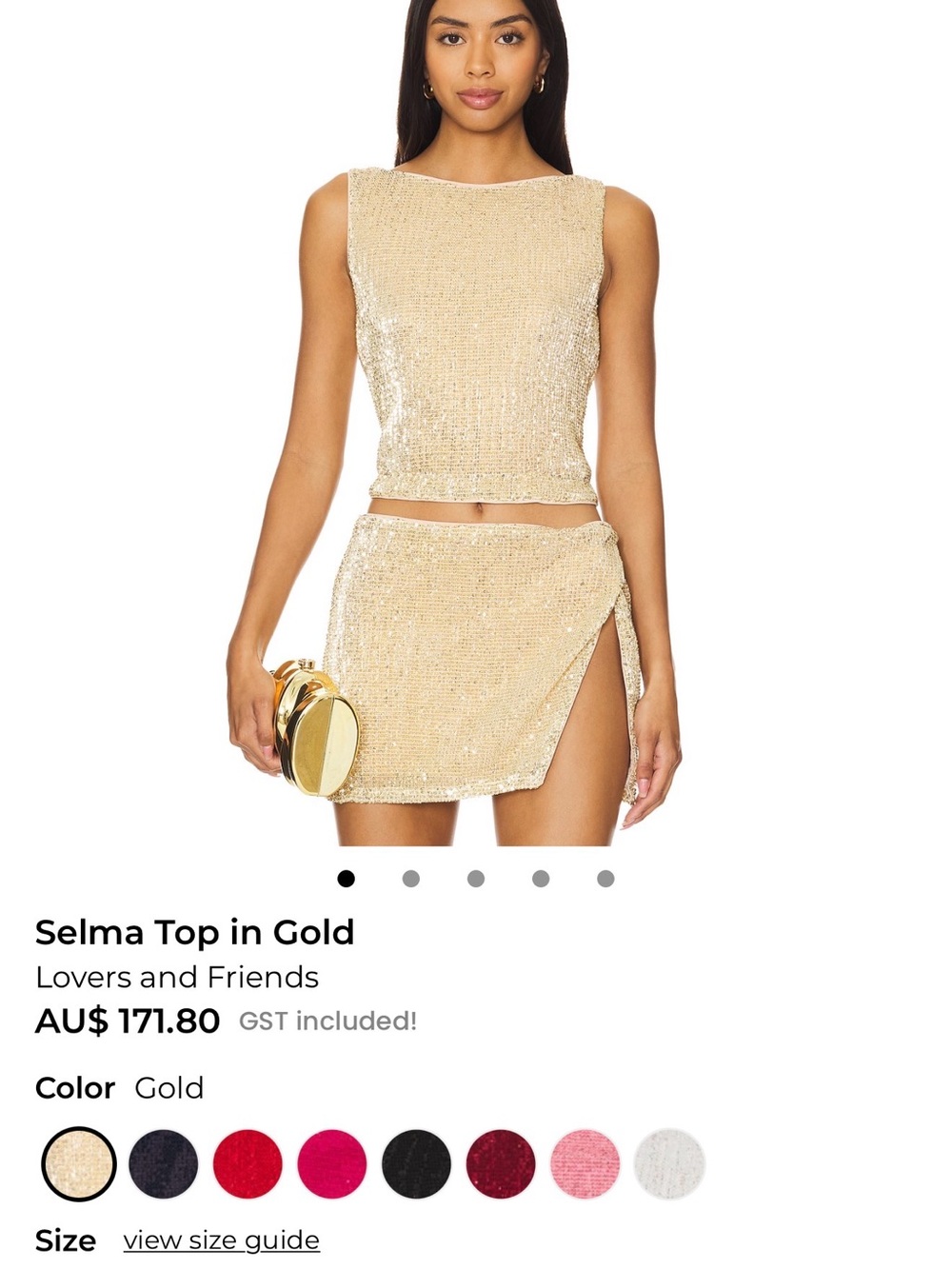 Selma Top - Lovers + Friends Gold Sequin Tank Top